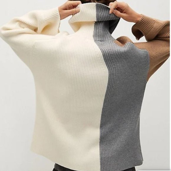 ⭐️ HOST PICK ⭐️ Mango Multicoloured Colourblocked Sweater - Picture 3 of 10